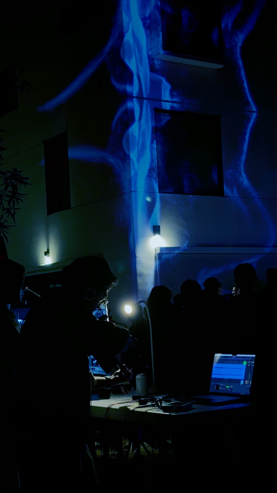 Morphé Aquatiqué projected onto the architecture at SBCAST